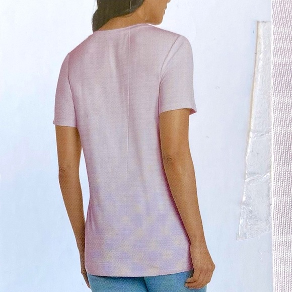 MATTY M PETAL PINK V-NECK SHORT SLEEVE TWIST FRONT TOP PLUS SIZE XXL 🌟NWT🌟 - Picture 2 of 15